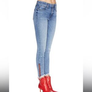 Etienne Marcel Jeans Women’s Red Zipper Indigo Splatter Skinny Jeans size 26